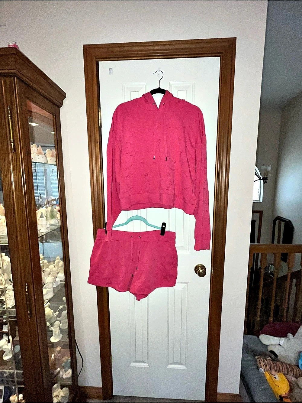 Michael Kors Pink Crop Hoodie and Shorts Set Size XL